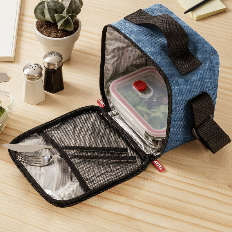 TATAY Kit Bolsa Térmica Porta Alimentos Urban Glass y Botella Urban Drink, Denim Blue