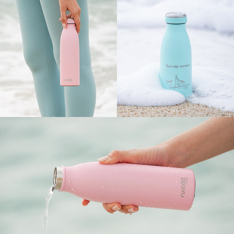 Runbott City - Botella Térmica de 0.5L en Acero Inoxidable 316 y Silicona. Esmeralda