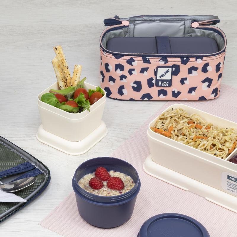 MILAN - Recipiente Rectangular 0.75L en Plástico PP05, Rosa