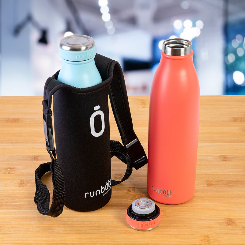 Runbott City - Botella Térmica de 0.5L en Acero Inoxidable 316 y Silicona. Violeta