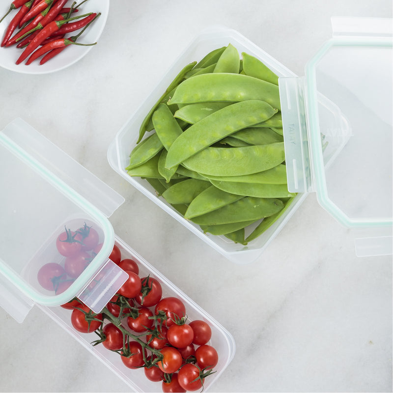 Taper Tatay Clip Safe 0.75L Rectangular, Transparente Verde