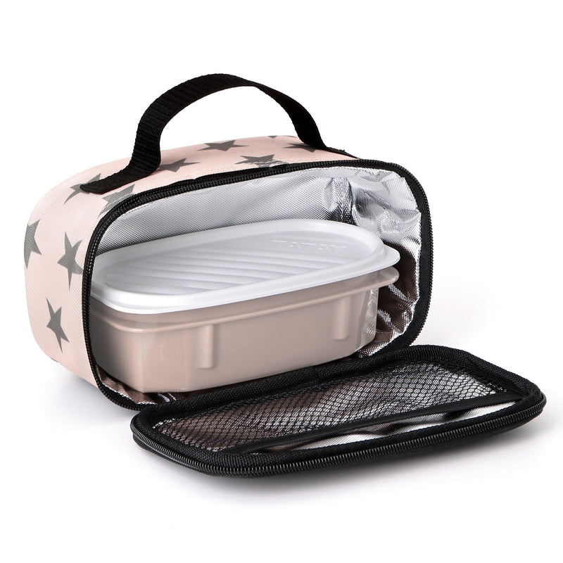 TATAY Urban Food Casual - Juego de 2 Bolsas Térmicas Porta Alimentos con Recipientes. Stars Rosa