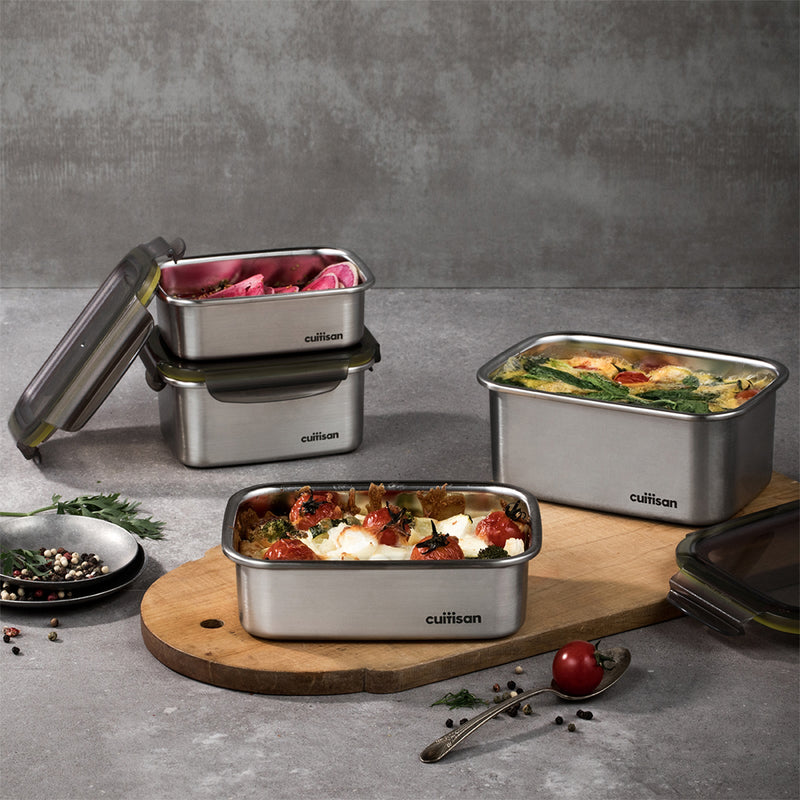 Cuitisan Signature - Recipiente Rectangular 0.35L en Cromosteel. Apto Microondas