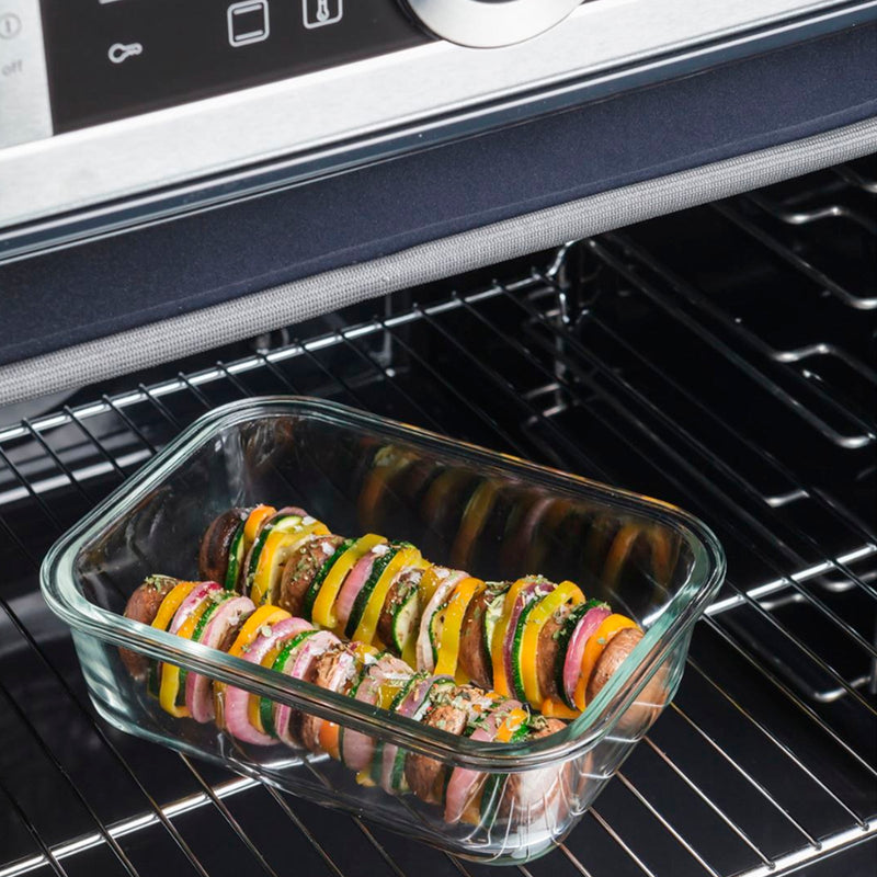 TATAY Cook & Eat - Recipiente Hermético Rectangular en 1.1L en Vidrio Apto Horno