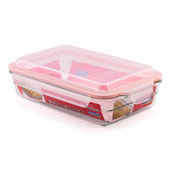 Glasslock  OCRP-220-1 - Bandeja Horno Vidrio Templado 2200 ml  BAKEAWARE Oven Safe