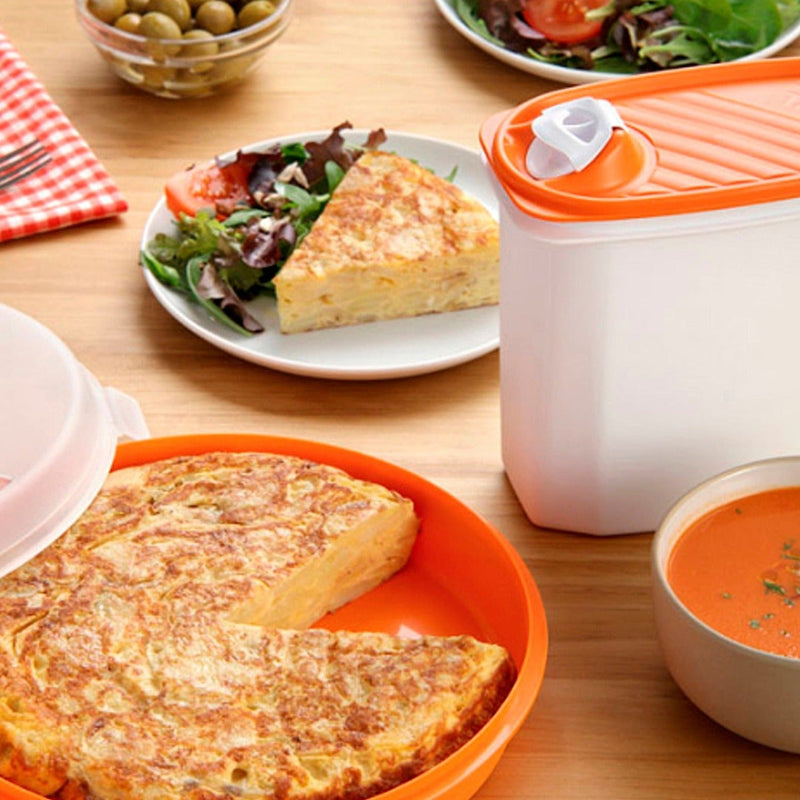 TATAY - Lote 2 Porta Alimentos con Porta Tortillas y Porta Gazpachos en Plástico PP05