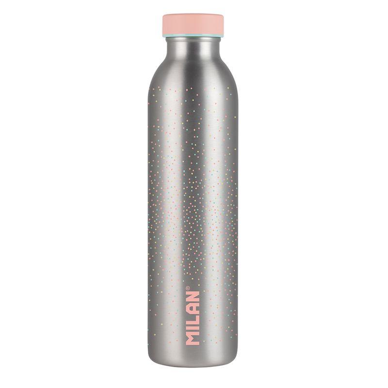 MILAN Silver - Botella Térmica Reutilizable 0.6L en Acero Inoxidable. Rosa