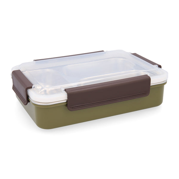 QUID GO XTREM - Recipiente Rectangular 3 Compartimentos en Acero Inoxidable