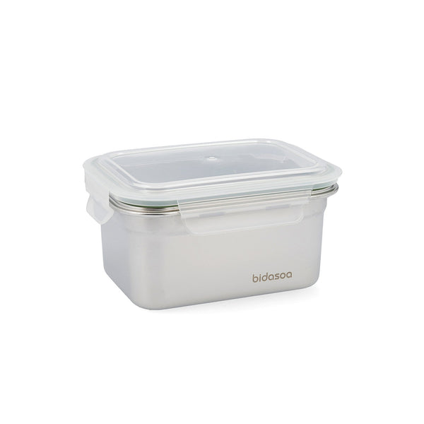 BIDASOA Mi Planeta - Recipiente Rectangular 1L Acero Inoxidable. Apto Horno