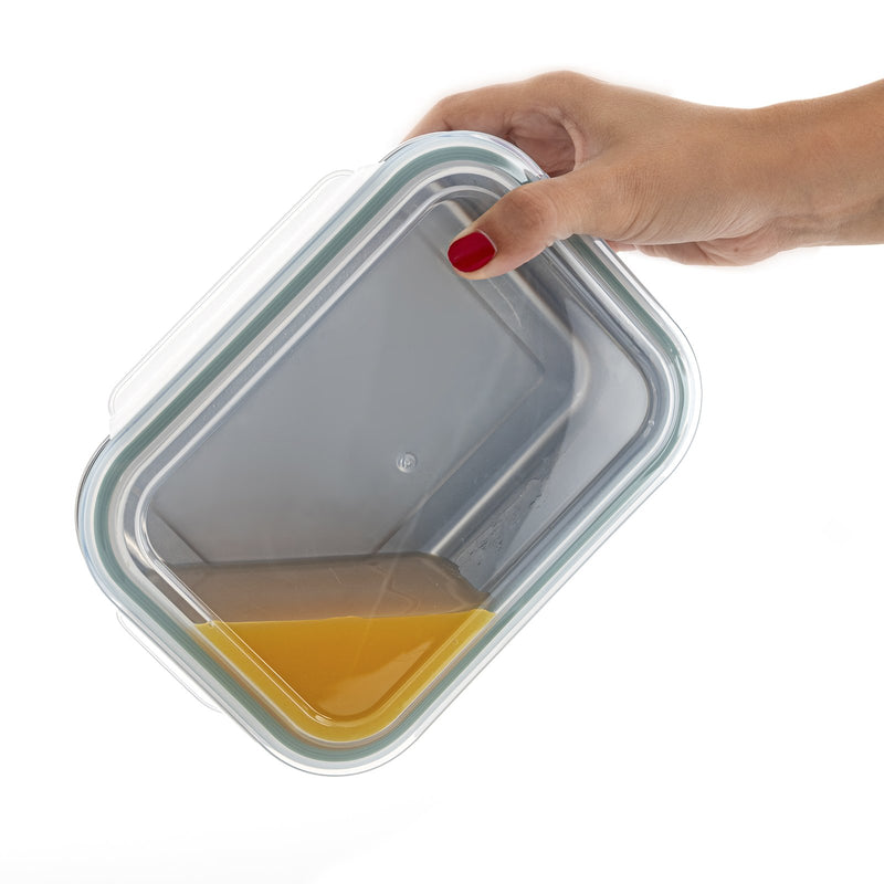BIDASOA Mi Planeta - Recipiente Rectangular 1L Acero Inoxidable. Apto Horno
