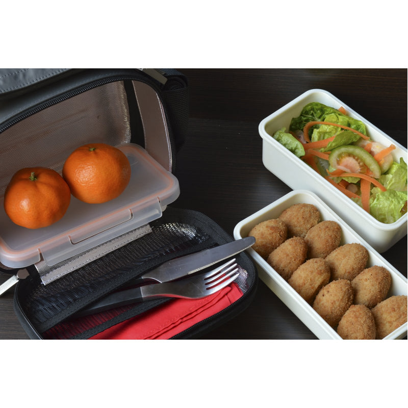 VALIRA Satin Mini - Bolsa Térmica Porta Alimentos Rígida con Acabado Satinado, Negro