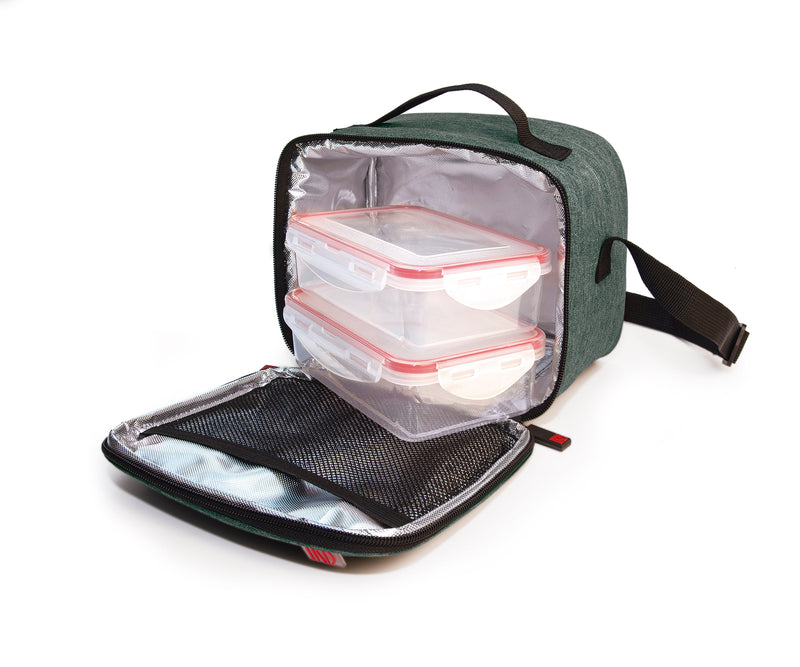 IRIS City - Bolsa Térmica Porta Alimentos 4L con Recipientes, Verde