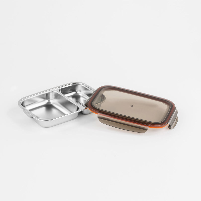 Cuitisan TO GO - Recipiente Rectangular Compartimentado 0.7L en Cromosteel. Apto Microondas