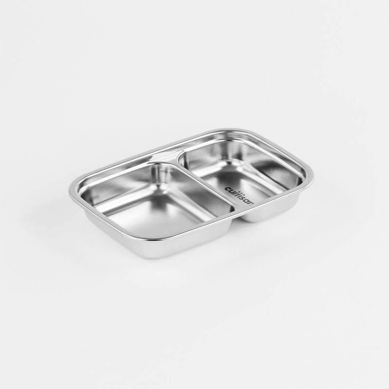 Cuitisan TO GO - Recipiente Rectangular Compartimentado 0.7L en Cromosteel. Apto Microondas