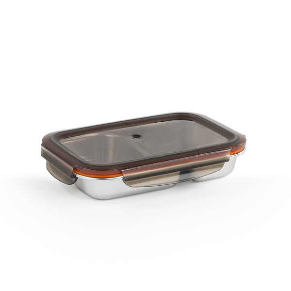 Cuitisan TO GO - Recipiente Rectangular Compartimentado 0.7L en Cromosteel. Apto Microondas