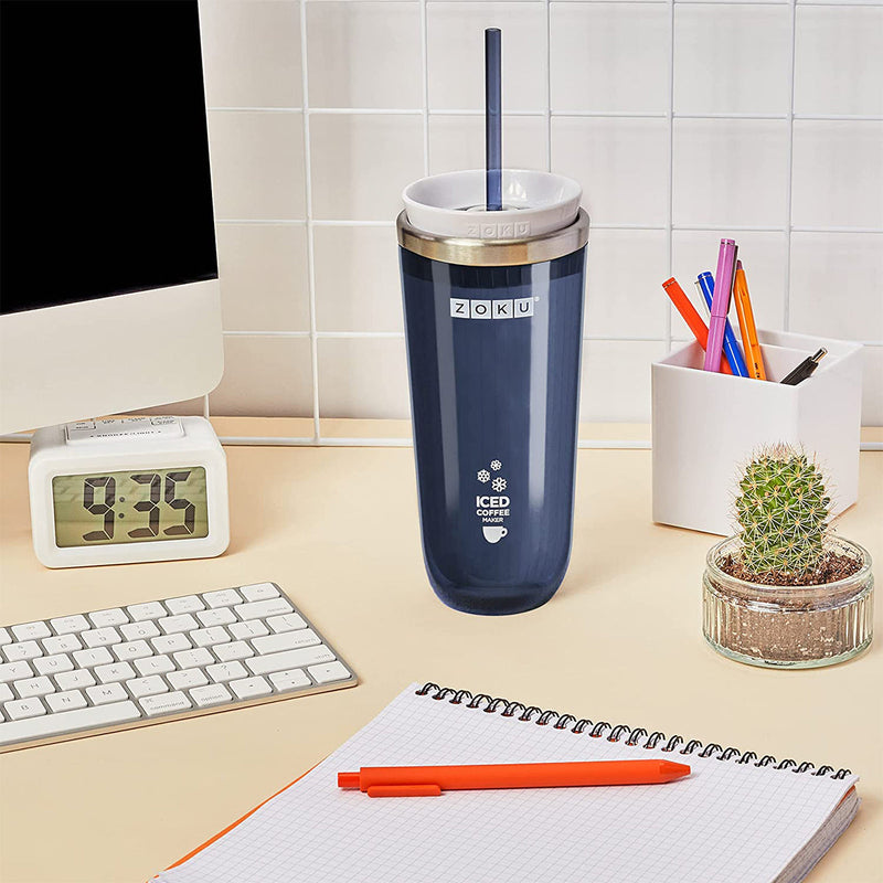 ZOKU Iced Coffee Maker - Vaso para Preparar Café o Té Helado. Gris