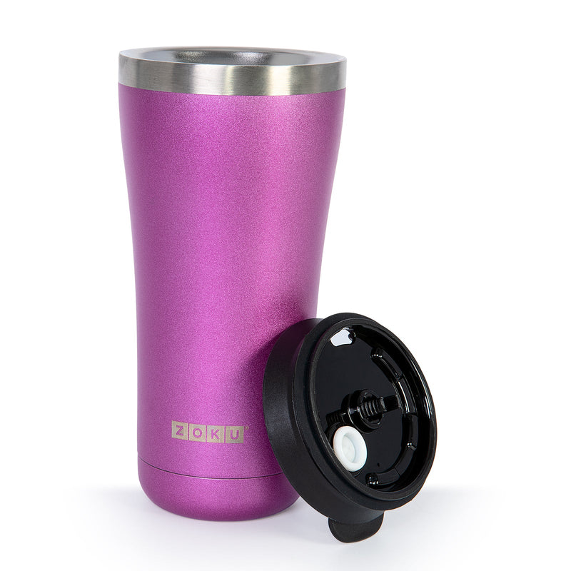 ZOKU - Vaso para Café Térmico 3 en 1 en Acero Inoxidable 590 ml. Púrpura