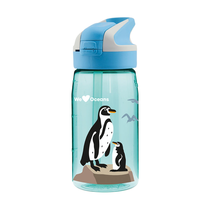 LAKEN We Love Oceans - Botella de Agua Infantil 0.45L en Tritán. Pingui