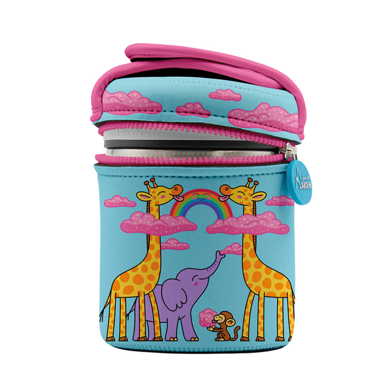 LAKEN Sweet Clouds - Termo para Sólidos Infantil 1L en Acero Inoxidable, Incluye Recipientes