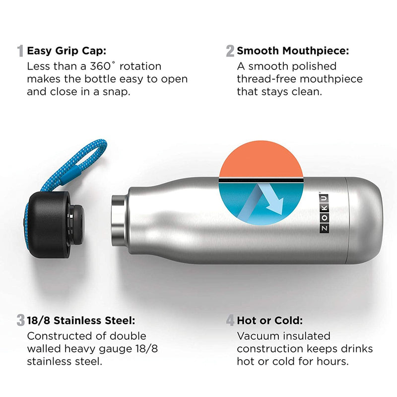 ZOKU COL - Botella Térmica de 0.75L en Acero Inoxidable de Doble Pared. Grafito