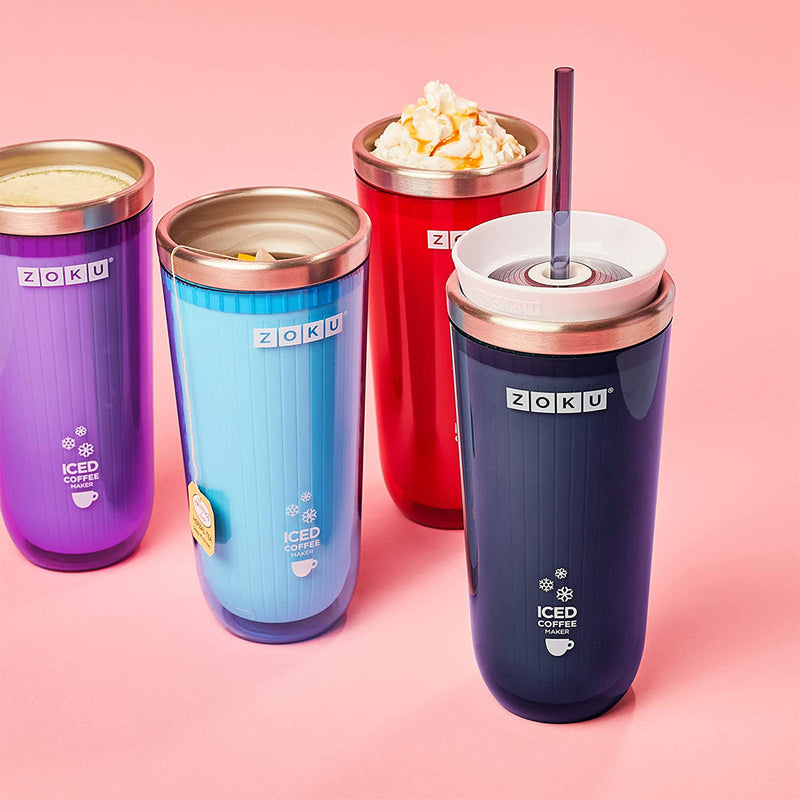 ZOKU Iced Coffee Maker - Vaso para Preparar Café o Té Helado. Gris