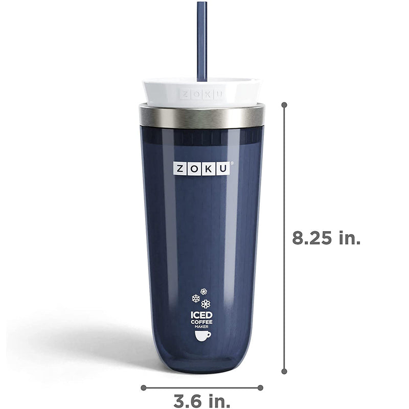 ZOKU Iced Coffee Maker - Vaso para Preparar Café o Té Helado. Gris