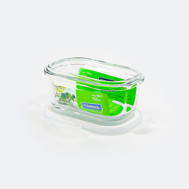 Glasslock Classic - Recipiente Hermético Rectangular de 150 ml en Vidrio Templado