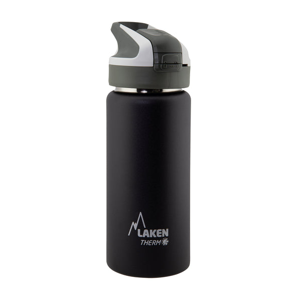 LAKEN Summit - Botella Térmica con Boquilla 0.5L en Acero Inoxidable. Negro