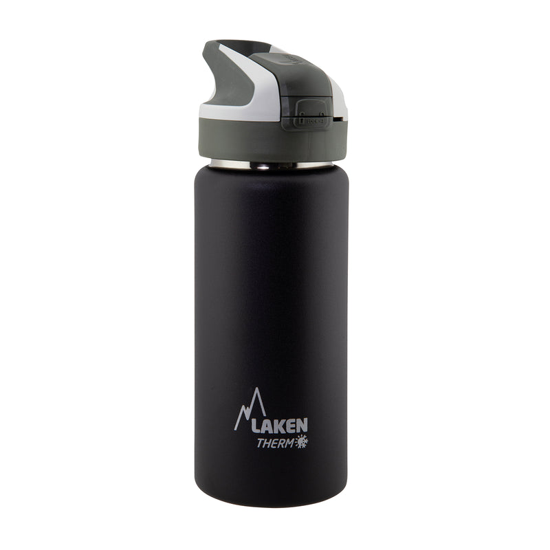 LAKEN Summit - Botella Térmica con Boquilla 0.5L en Acero Inoxidable. Negro