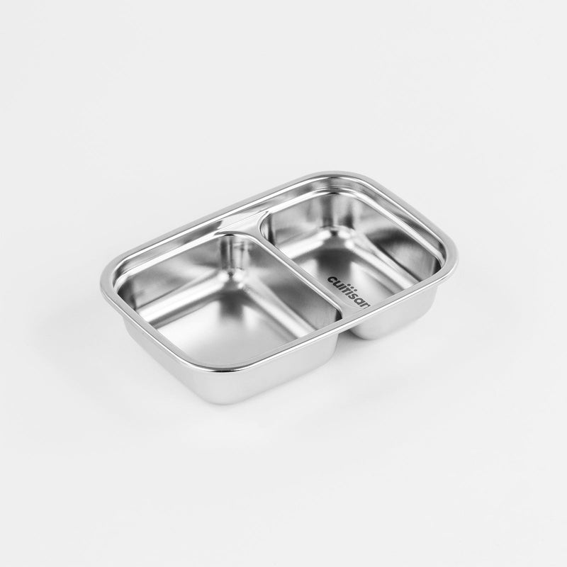 Cuitisan TO GO - Recipiente Rectangular Compartimentado 0.22L en Cromosteel. Apto Microondas