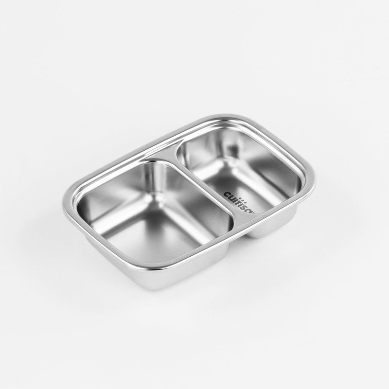 Cuitisan TO GO - Recipiente Rectangular Compartimentado 0.37L en Cromosteel. Apto Microondas