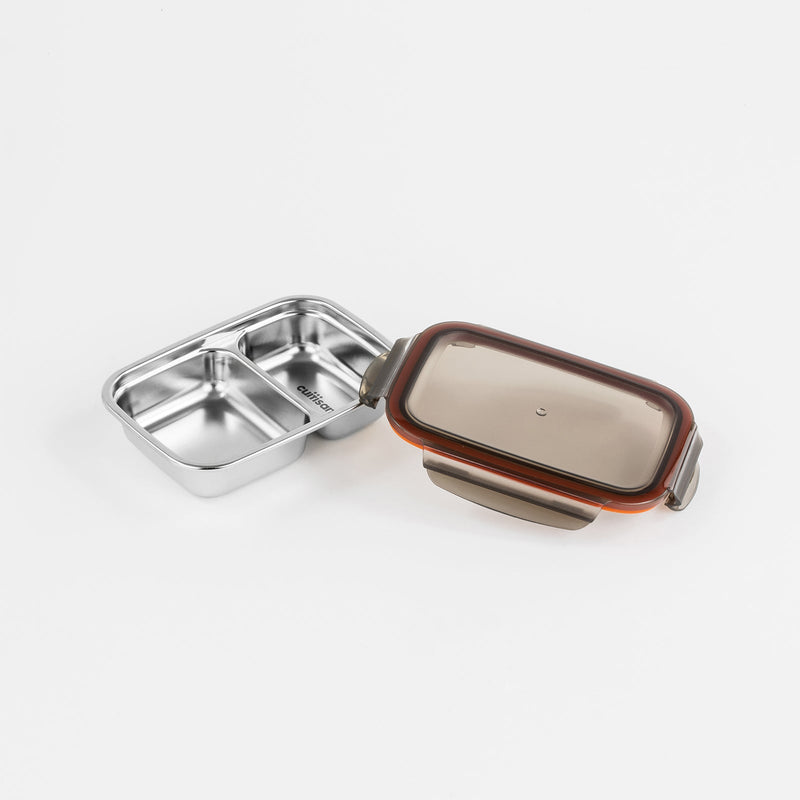 Cuitisan TO GO - Recipiente Rectangular Compartimentado 0.22L en Cromosteel. Apto Microondas