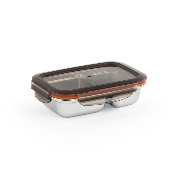 Cuitisan TO GO - Recipiente Rectangular Compartimentado 0.22L en Cromosteel. Apto Microondas
