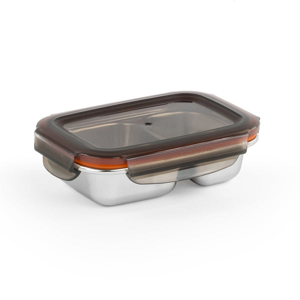 Cuitisan TO GO - Recipiente Rectangular Compartimentado 0.37L en Cromosteel. Apto Microondas