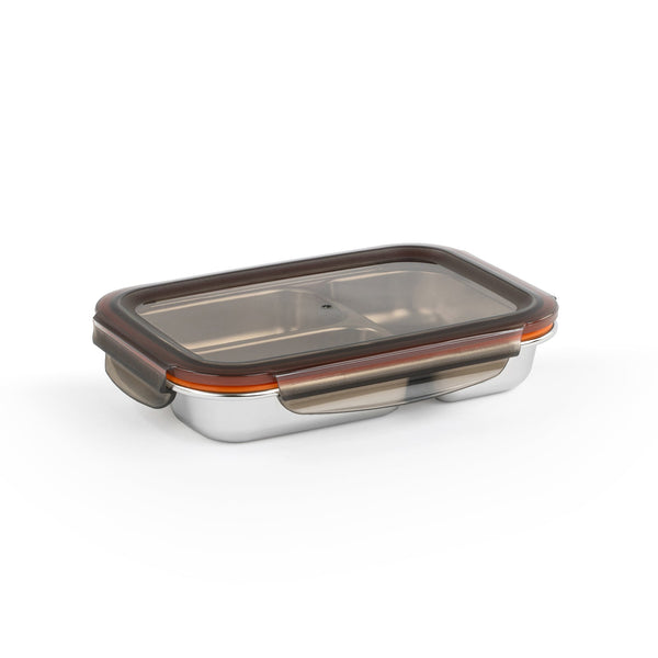 Cuitisan TO GO - Recipiente Rectangular Compartimentado 0.56L en Cromosteel. Apto Microondas