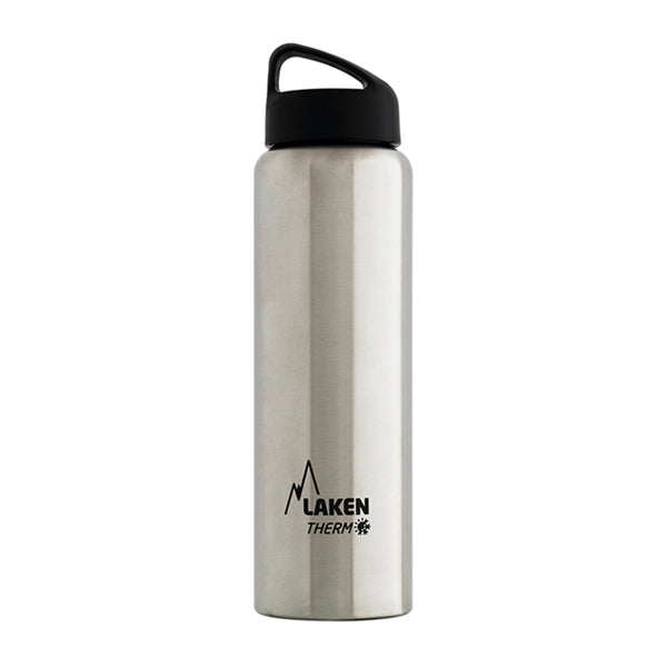 LAKEN Classic - Botella Térmica de Boca Ancha 1L en Acero Inoxidable. Plata