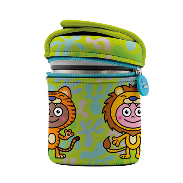 LAKEN Disfraces - Termo para Sólidos Infantil 1L en Acero Inoxidable. Incluye Recipientes