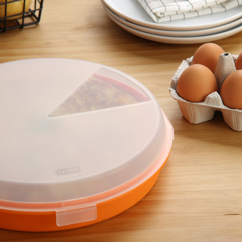 Tatay 1165009 - Contenedor Redondo de 26 cm Porta Tortillas y Porta Tartas Naranja
