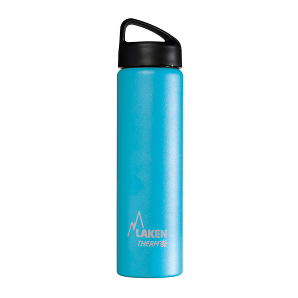 LAKEN Classic - Botella Térmica de Boca Ancha 0.75L en Acero Inoxidable. Cyan