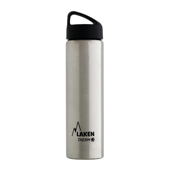 LAKEN Classic - Botella Térmica de Boca Ancha 0.75L en Acero Inoxidable. Plata