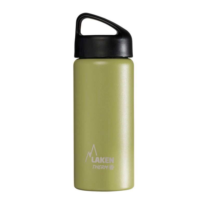 LAKEN Classic - Botella Térmica de Boca Ancha 0.5L en Acero Inoxidable. Kaki