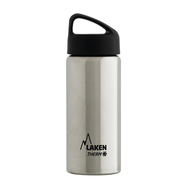 LAKEN Classic - Botella Térmica de Boca Ancha 0.5L en Acero Inoxidable. Plata