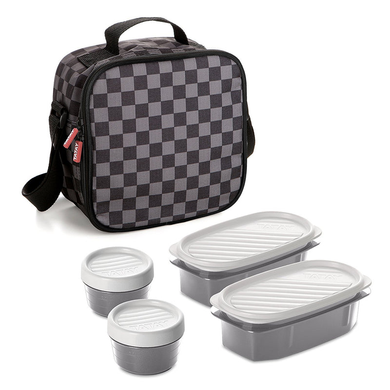 TATAY Urban Food Casual - Bolsa Térmica Porta Alimentos 3L con Recipientes, Chess