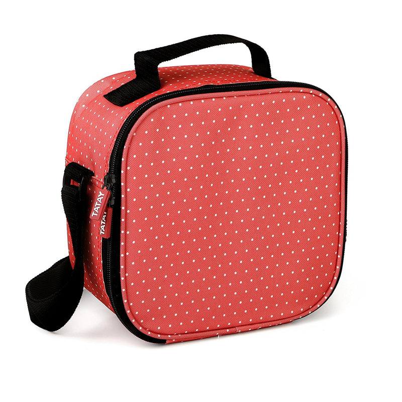 TATAY Kit Bolsa Térmica Porta Alimentos Urban Food y Cubiertos Niquel-Free, Dots Red