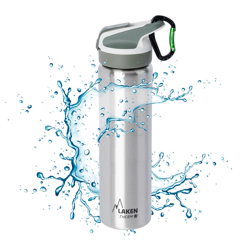 LAKEN Summit - Botella Térmica con Boquilla 0.75L en Acero Inoxidable. Plata