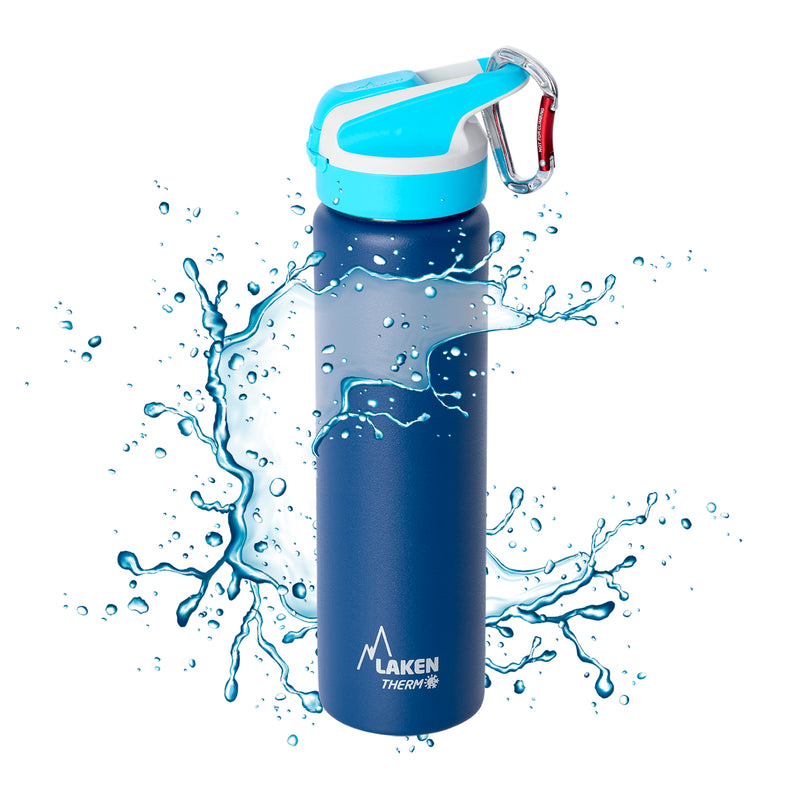 LAKEN Summit - Botella Térmica con Boquilla 0.75L en Acero Inoxidable. Azul