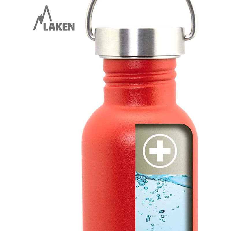 LAKEN Basic Steel Vintage - Botella de Agua 0.35L en Acero Inoxidable. Verde
