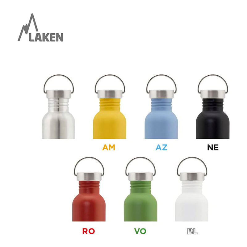 LAKEN Basic Steel Vintage - Botella de Agua 0.35L en Acero Inoxidable. Blanco