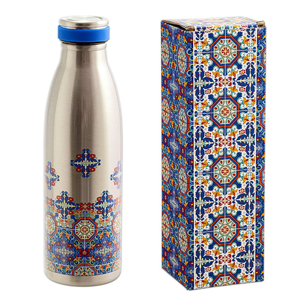 JAVIER - Botella Térmica Reutilizable en Acero Inoxidable, 500 ml, Colección Arabesque