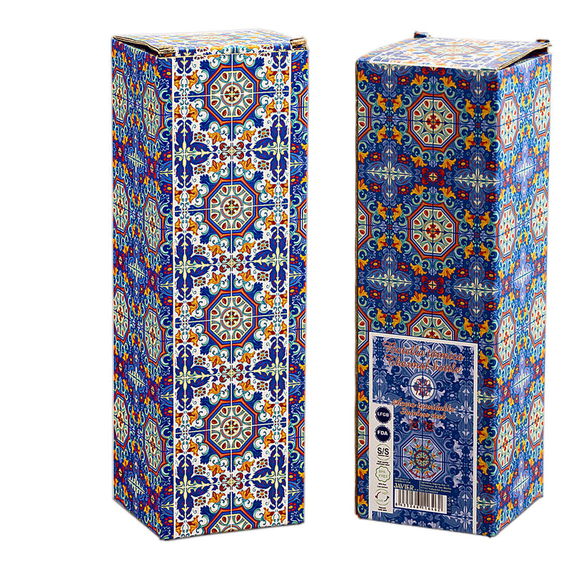 JAVIER - Botella Térmica Reutilizable en Acero Inoxidable, 500 ml, Colección Arabesque